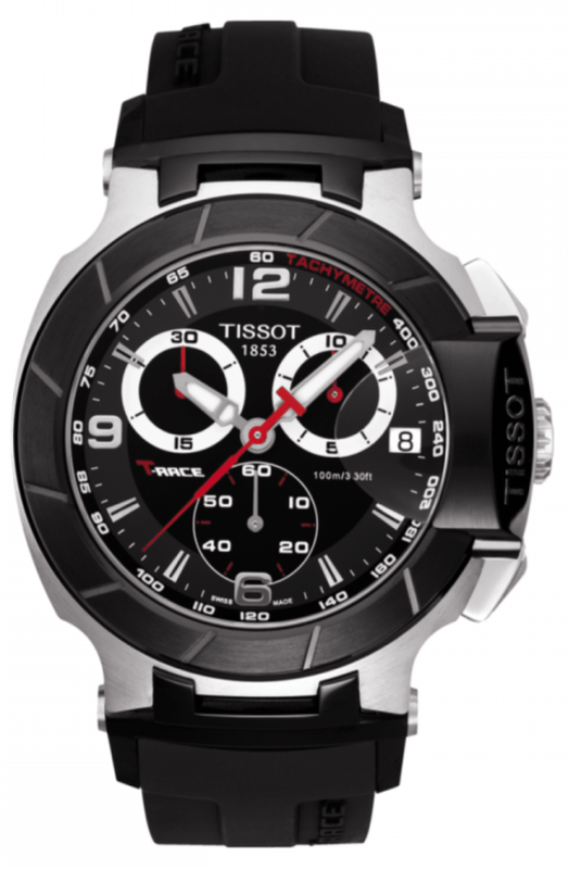 Buy Shop Tissot T Race Chronograph Black Dial Black Rubber Strap Watch for Men - T048.417.27.057.00 USA Online