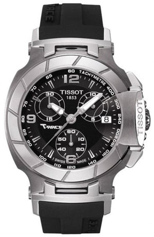 Buy Shop Tissot T Race Chronograph Black Dial Black Rubber Strap Watch for Women - T048.217.17.057.00 USA Online