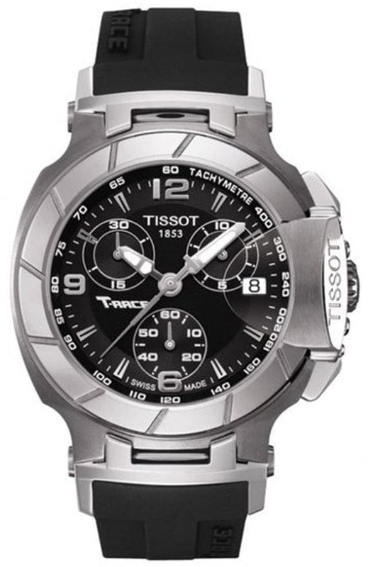 Buy Shop Tissot T Race Chronograph Black Dial Black Rubber Strap Watch for Women - T048.217.17.057.00 USA Online