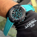 Buy Shop Tissot T Race Chronograph Black Dial Green Rubber Strap Watch for Men - T141.417.37.051.01 USA Online