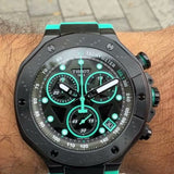 Buy Shop Tissot T Race Chronograph Black Dial Green Rubber Strap Watch for Men - T141.417.37.051.01 USA Online