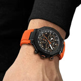 Buy Shop Tissot T Race Chronograph Black Dial Orange Rubber Strap Watch for Men - T141.417.37.051.02 USA Online