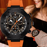 Buy Shop Tissot T Race Chronograph Black Dial Orange Rubber Strap Watch for Men - T141.417.37.051.02 USA Online