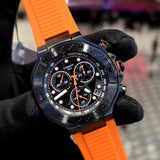 Buy Shop Tissot T Race Chronograph Black Dial Orange Rubber Strap Watch for Men - T141.417.37.051.02 USA Online