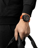 Buy Shop Tissot T Race Chronograph Black Dial Orange Rubber Strap Watch for Men - T141.417.37.051.02 USA Online