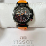 Buy Shop Tissot T Race Chronograph Black Dial Orange Rubber Strap Watch for Women - T048.217.27.057.00 USA Online