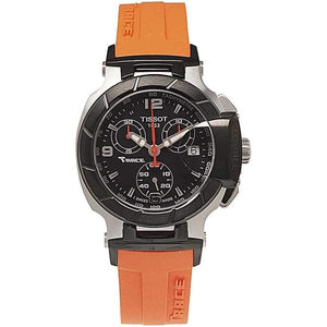 Buy Shop Tissot T Race Chronograph Black Dial Orange Rubber Strap Watch for Women - T048.217.27.057.00 USA Online
