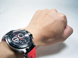 Buy Shop Tissot T Race Chronograph Black Dial Red Rubber Strap Watch for Men - T048.417.27.057.01 USA Online