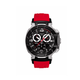 Buy Shop Tissot T Race Chronograph Black Dial Red Rubber Strap Watch for Men - T048.417.27.057.01 USA Online