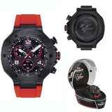 Buy Shop Tissot T Race Chronograph Black Dial Red Rubber Strap Watch For Men - T141.417.37.057.01 USA Online