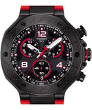 Buy Shop Tissot T Race Chronograph Black Dial Red Rubber Strap Watch For Men - T141.417.37.057.01 USA Online