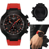 Buy Shop Tissot T Race Chronograph Black Dial Red Rubber Strap Watch for Men - T141.417.37.061.01 USA Online