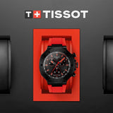 Buy Shop Tissot T Race Chronograph Black Dial Red Rubber Strap Watch for Men - T141.417.37.061.01 USA Online