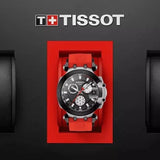 Buy Shop Tissot T Race Chronograph Black Dial Red Silicone Strap Watch For Men - T115.417.27.051.00 USA Online