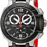 Buy Shop Tissot T Race Chronograph Black Dial Red Silicone Strap Watch For Men - T115.417.27.051.00 USA Online