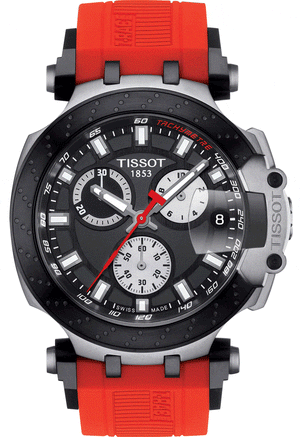 Buy Shop Tissot T Race Chronograph Black Dial Red Silicone Strap Watch For Men - T115.417.27.051.00 USA Online