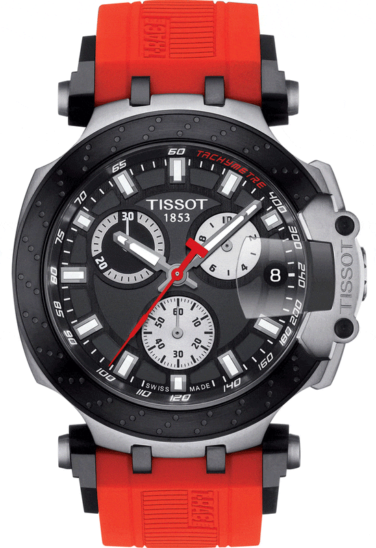 Buy Shop Tissot T Race Chronograph Black Dial Red Silicone Strap Watch For Men - T115.417.27.051.00 USA Online