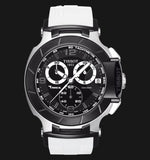 Buy Shop Tissot T Race Chronograph Black Dial White Rubber Strap Watch for Men - T048.417.27.057.05 USA Online
