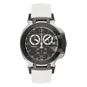 Buy Shop Tissot T Race Chronograph Black Dial White Rubber Strap Watch for Men - T048.417.27.057.05 USA Online