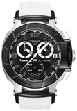 Buy Shop Tissot T Race Chronograph Black Dial White Rubber Strap Watch for Men - T048.417.27.057.05 USA Online
