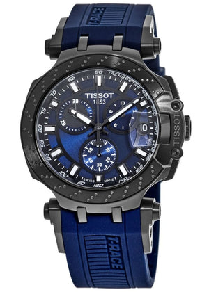 Buy Shop Tissot T Race Chronograph Blue Dial Blue Silicone Strap Watch For Men - T115.417.37.041.00 USA Online