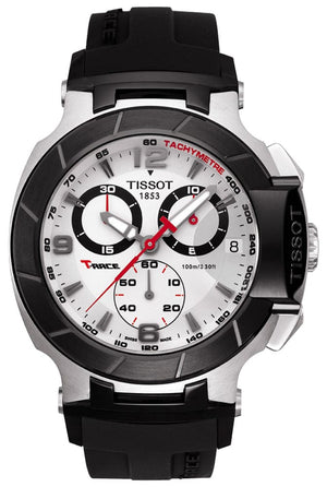 Buy Shop Tissot T Race Chronograph White Dial Black Rubber Strap Watch for Men - T048.417.27.037.00 USA Online