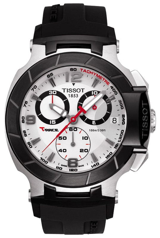 Buy Shop Tissot T Race Chronograph White Dial Black Rubber Strap Watch for Men - T048.417.27.037.00 USA Online