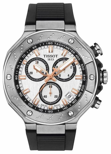 Buy Shop Tissot T Race Chronograph White Dial Black Rubber Strap Watch For Men - T141.417.17.011.00 USA Online