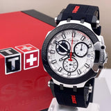 Buy Shop Tissot T Race Chronograph White Dial Black Silicone Strap Watch For Men - T115.417.27.011.00 USA Online