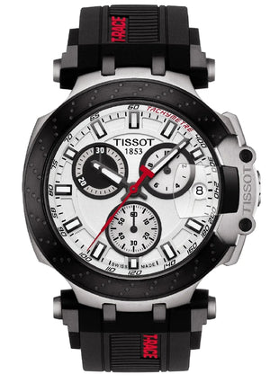 Buy Shop Tissot T Race Chronograph White Dial Black Silicone Strap Watch For Men - T115.417.27.011.00 USA Online