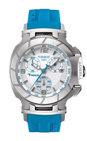 Buy Shop Tissot T Race Chronograph White Dial Brown Rubber Strap Watch for Women - T048.217.17.017.02 USA Online