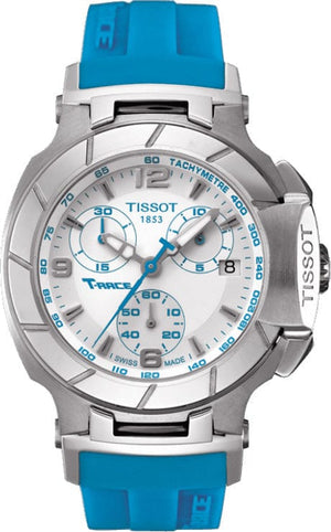 Buy Shop Tissot T Race Chronograph White Dial Brown Rubber Strap Watch for Women - T048.217.17.017.02 USA Online