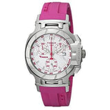 Buy Shop Tissot T Race Chronograph White Dial Pink Rubber Strap Watch for Women - T048.217.17.017.01 USA Online