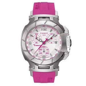 Buy Shop Tissot T Race Chronograph White Dial Pink Rubber Strap Watch for Women - T048.217.17.017.01 USA Online