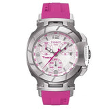 Buy Shop Tissot T Race Chronograph White Dial Pink Rubber Strap Watch for Women - T048.217.17.017.01 USA Online