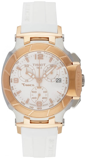 Buy Shop Tissot T Race Chronograph White Dial White Rubber Strap Watch for Women - T048.217.27.017.00 USA Online