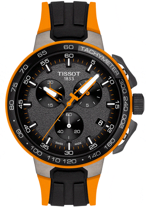 Buy Shop Tissot T Race Cycling Chronograph Black Dial Two Tone Rubber Strap Watch For Men - T111.417.37.441.04 USA Online