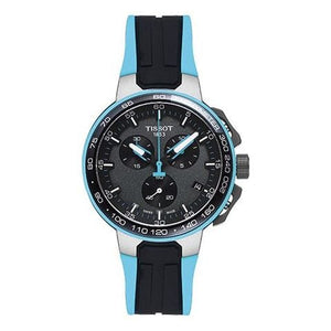Buy Shop Tissot T Race Cycling Chronograph Black Dial Two Tone Rubber Strap Watch For Men - T111.417.37.441.05 USA Online