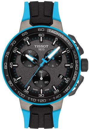 Buy Shop Tissot T Race Cycling Chronograph Black Dial Two Tone Rubber Strap Watch For Men - T111.417.37.441.05 USA Online