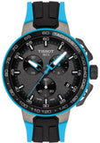 Buy Shop Tissot T Race Cycling Chronograph Black Dial Two Tone Rubber Strap Watch For Men - T111.417.37.441.05 USA Online