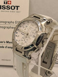 Buy Shop Tissot T Race Lady Chronograph White Dial White Rubber Strap Watch for Women - T048.217.17.017.00 USA Online