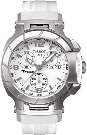 Buy Shop Tissot T Race Lady Chronograph White Dial White Rubber Strap Watch for Women - T048.217.17.017.00 USA Online