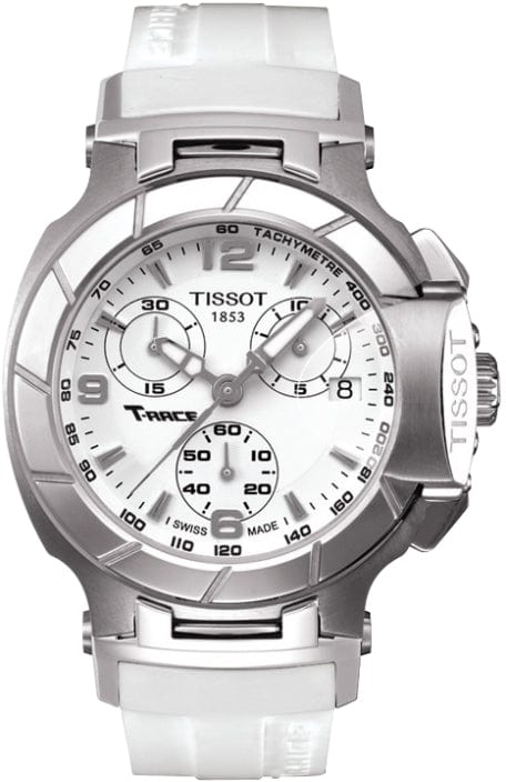 Buy Shop Tissot T Race Lady Chronograph White Dial White Rubber Strap Watch for Women - T048.217.17.017.00 USA Online