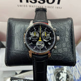Buy Shop Tissot T Race PRC 200 Chronograph Quartz Black Dial Black Leather Strap Watch for Men - T17.1.526.52 USA Online