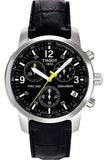Buy Shop Tissot T Race PRC 200 Chronograph Quartz Black Dial Black Leather Strap Watch for Men - T17.1.526.52 USA Online
