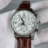 Buy Shop Tissot T Race PRC 200 Chronograph White Dial Brown Leather Strap Watch for Men - T17.1.516.32 USA Online