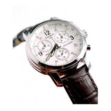 Buy Shop Tissot T Race PRC 200 Chronograph White Dial Brown Leather Strap Watch for Men - T17.1.516.32 USA Online