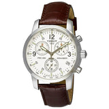 Buy Shop Tissot T Race PRC 200 Chronograph White Dial Brown Leather Strap Watch for Men - T17.1.516.32 USA Online