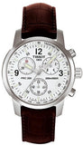 Buy Shop Tissot T Race PRC 200 Chronograph White Dial Brown Leather Strap Watch for Men - T17.1.516.32 USA Online