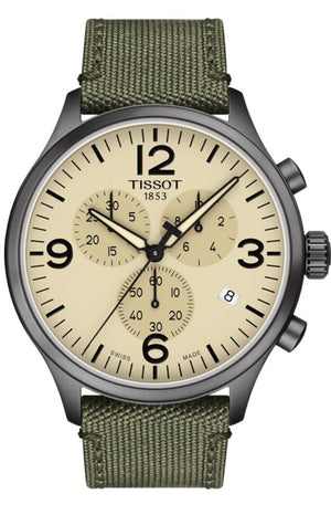 Buy Shop Tissot T Sport Chrono XL Beige Dial Green Nylon Strap Watch for Men - T116.617.37.267.00 USA Online